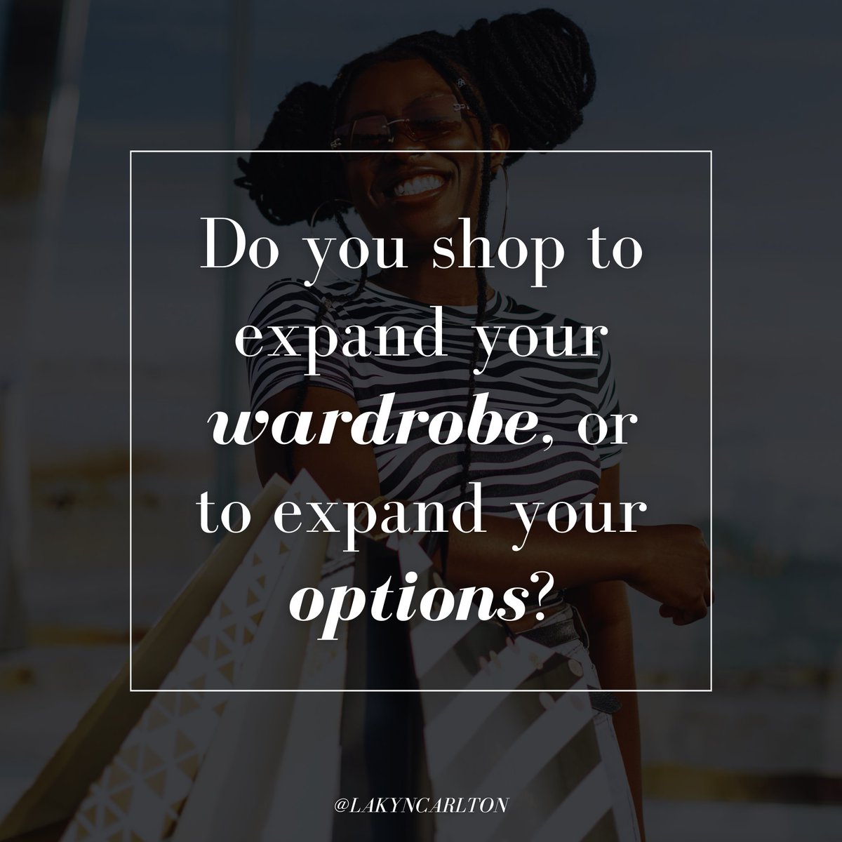 Every piece you purchase should, in some way, build on what you already have. No garment is an island! If you are not shopping to meet a need, and to make what you own even more styleable/wearable, you're likely shopping just to shop. Shop to *wear*, not to *have*!