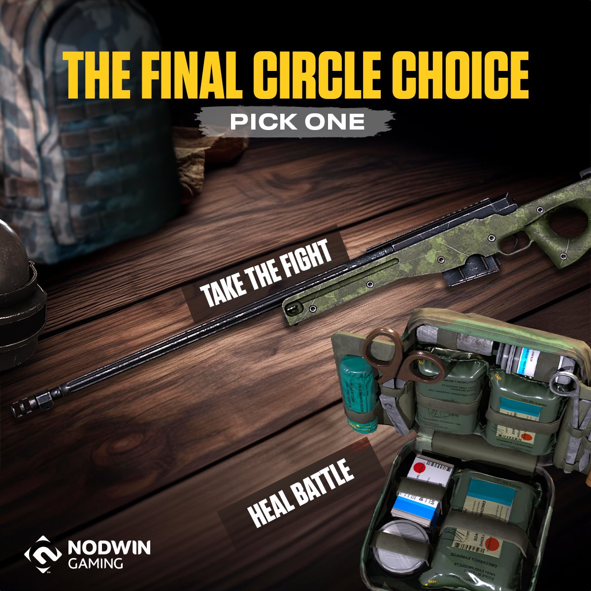 NodwinGaming's tweet photo. Let’s see how you handle things in the final circle🪂🍗💥👇
#finalcircle #choice #gaming #esports #BGMI https://t.co/LxZdSwoGps