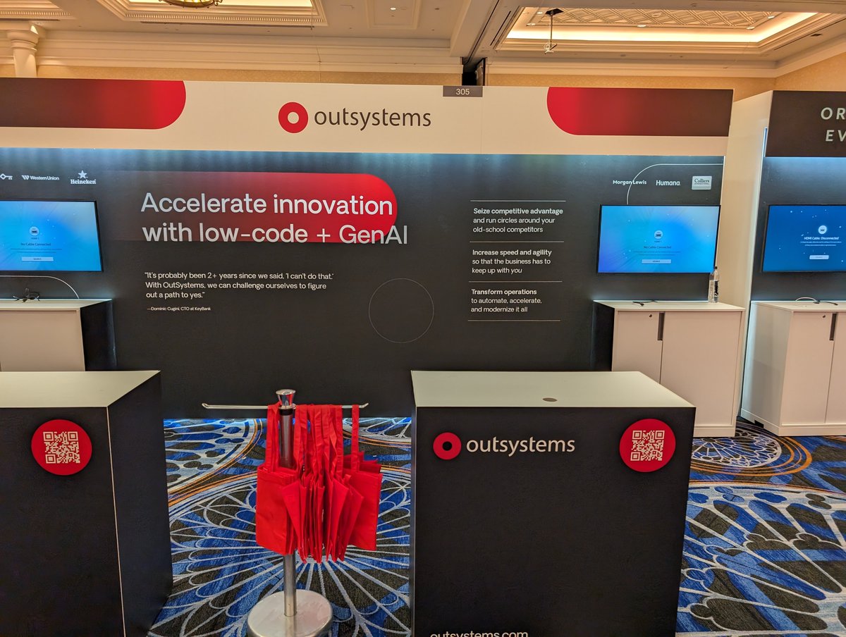 OutSystems's tweet image. Day 2 of #GartnerAPPS is just getting started! Stop by Booth 305 or visit our App Lab (located at the entrance of the Expo Hall) for a demo and chat with our #AI experts.