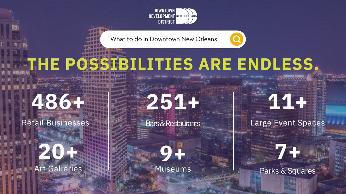 Our partners at @dddneworleans know what's up in downtown New Orleans! 🌟 Enjoy world-famous cuisine, live jazz, art galleries, steamboat cruises, and the National WWII Museum. Experience the magic! 🎺🍤✨ #NewOrleans #DowntownNola #DDD