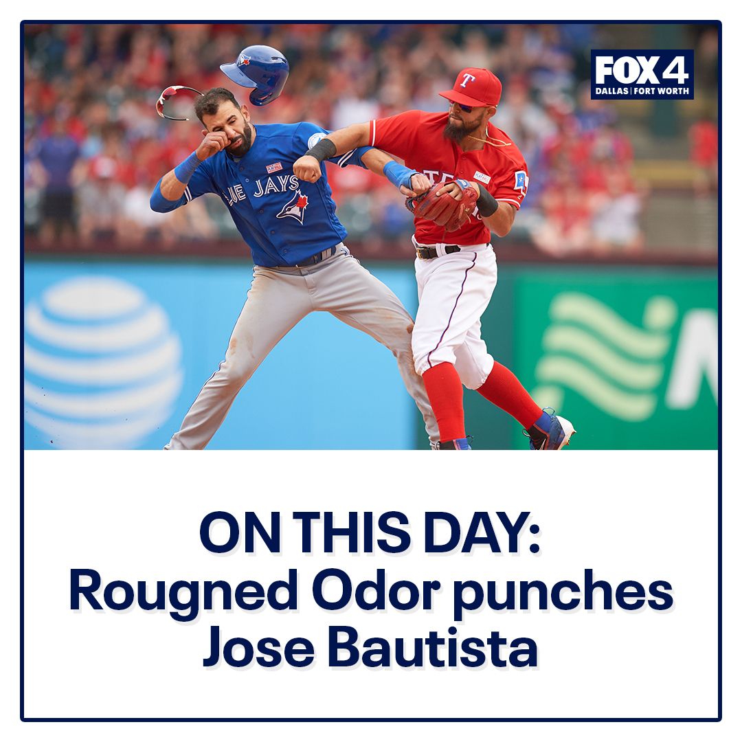 On May 15, 2016, the Texas Rangers' Rougned Odor took exception to a late slide from the Toronto Blue Jays' Jose Bautista.
