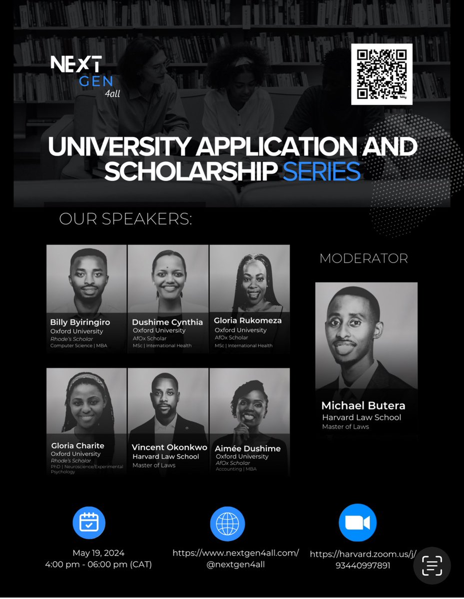 🌟 Join Our Exclusive Webinar!🌟 Connect with top Oxford scholars, guided by an exceptional Harvard moderator. This is ur chance to gain unparalleled insights!

👥 Spread the word! Make sure no one misses out!
@NextGenForAll  @Uni_Rwanda @Rwanda_Edu #RwOT