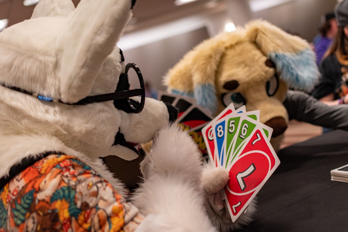 Those are... some really big Uno cards!
🐺: @vixikats (NSFW)
🐶: <a href="/FlappestJack/">Flapjack</a>
📷: me! #FWA2024 #FWA