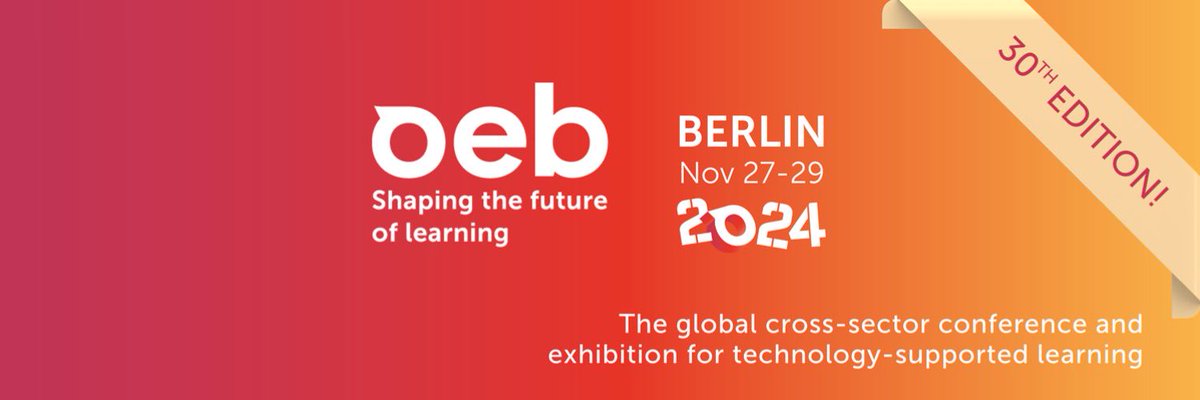 LMDDC (@skilltech_lu) on Twitter photo 📅 Save the date! The global cross-sector conf. on tech-supported learning <a href="/OEBconference/">OEB Conference</a> will take place in Berlin on 27-29/11.
🔍This year's theme is "Brace for Transformation:
The Courage to Redefine Learning". Many exciting sub-themes on the agenda!
👉oeb.global/conference 📅 Save the date! The global cross-sector conf. on tech-supported learning <a href="/OEBconference/">OEB Conference</a> will take place in Berlin on 27-29/11.
🔍This year's theme is "Brace for Transformation:
The Courage to Redefine Learning". Many exciting sub-themes on the agenda!
👉oeb.global/conference