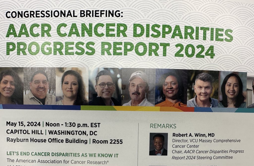 Good morning from Capitol Hill!

Massey director @DrRobWinn is preparing to brief members of Congress on the @AACR Cancer Disparities Progress Report 2024. 

Follow our feed today and tomorrow for coverage from Washington, DC. 

#cancer #CancerAwareness #CancerSupport
