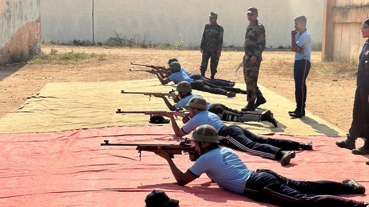 # NCC GUJARAT As part of the ongoing Annual Training Camp, the Cdts of 2 Guj Indep Coy of Ahmedabad GP, carried out extensive Firing and Fire Fighting Drills. @DefencePRO_Guj @HQ_DG_NCC @NCC_Dte_Gujarat @GovernorofGuj @irushikeshpatel