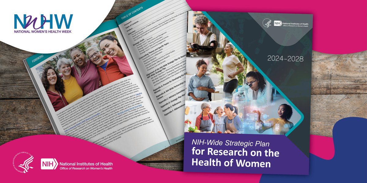 @NIHDirector Out now: The NIH-Wide Strategic Plan for Research on the Health of Women! This plan aims to examine factors influencing women's health using a whole-person approach. Explore the goals, objectives, &amp; metrics outlined to advance women's health research bit.ly/3WGoZfV #NWHW