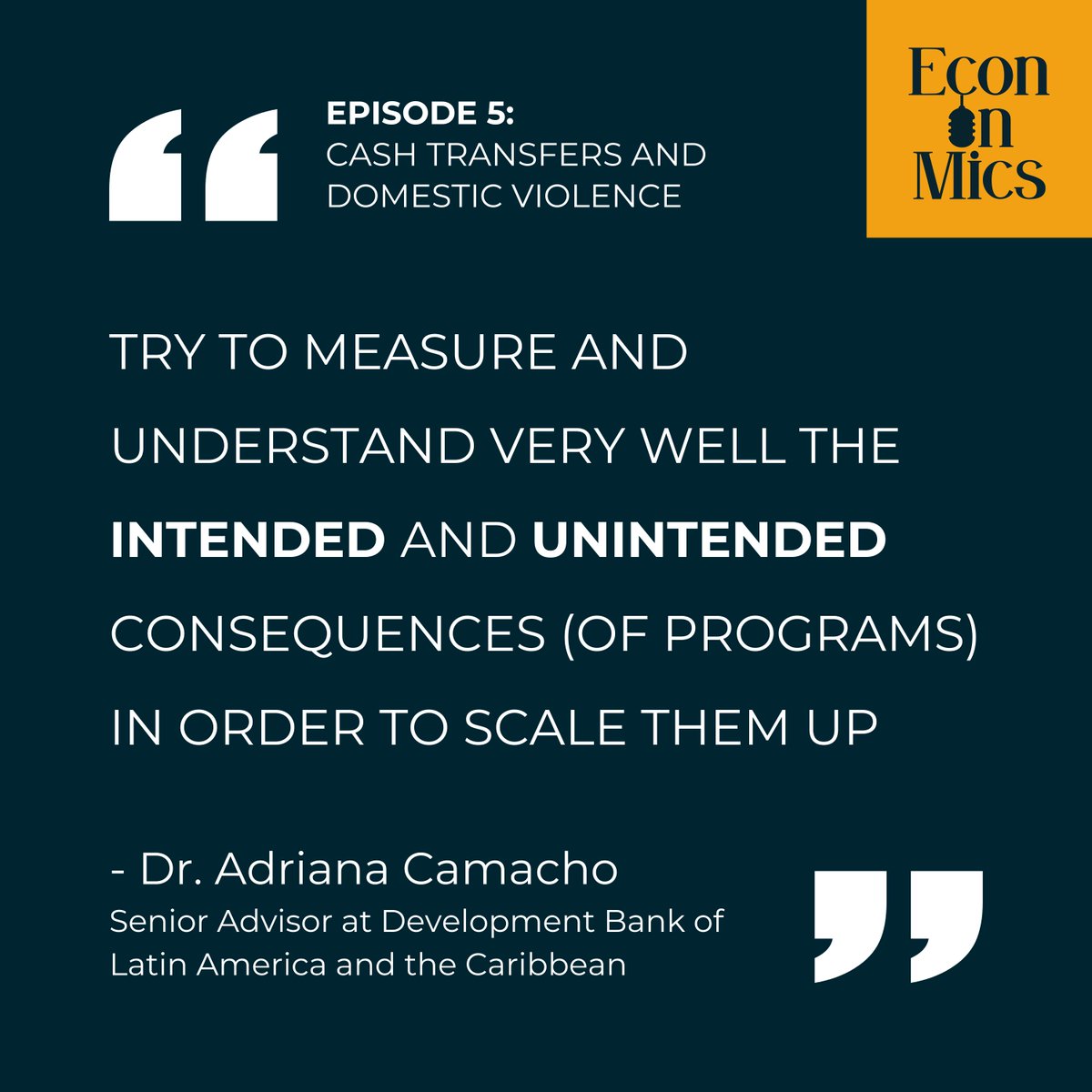weconpol's tweet photo. 🤔What needs to happen before scaling up a #cash #transfer #program?
#EconTwitter

Tune in to the latest Econ-on-Mics #podcast episode, where Dr. Adriana Camacho @adcamach
shares her expert💡insights, interviewed by @sandelacadena 

Join the discussion🎧 https://t.co/csTzMk26bw https://t.co/OYNeA9NTkD