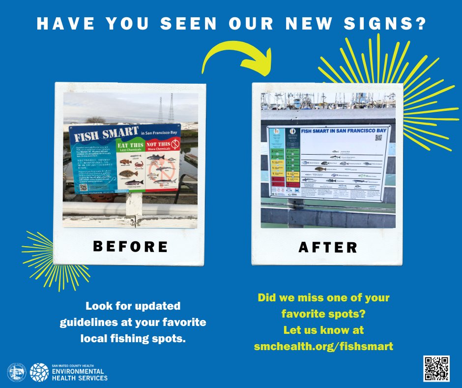 Keep your eyes 👀 peeled for Fish Smart's newest signs at your favorite fishing spots. These signs have been updated with the most-recent sport fishing 🎣 guidelines. For more info about safe-to-eat fish 🐟 & sign locations 📍, visit smchealth.org/fishsmart.