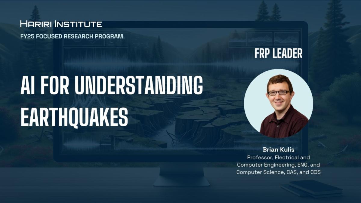 Congrats to @KulisBrian who will lead the AI for Understanding Earthquakes FRP, exploring DL architectures for seismic data, investigating video-surveillance infrastructure, and employing ML to advance understanding of earthquakes. ➡️tinyurl.com/txvaefrz