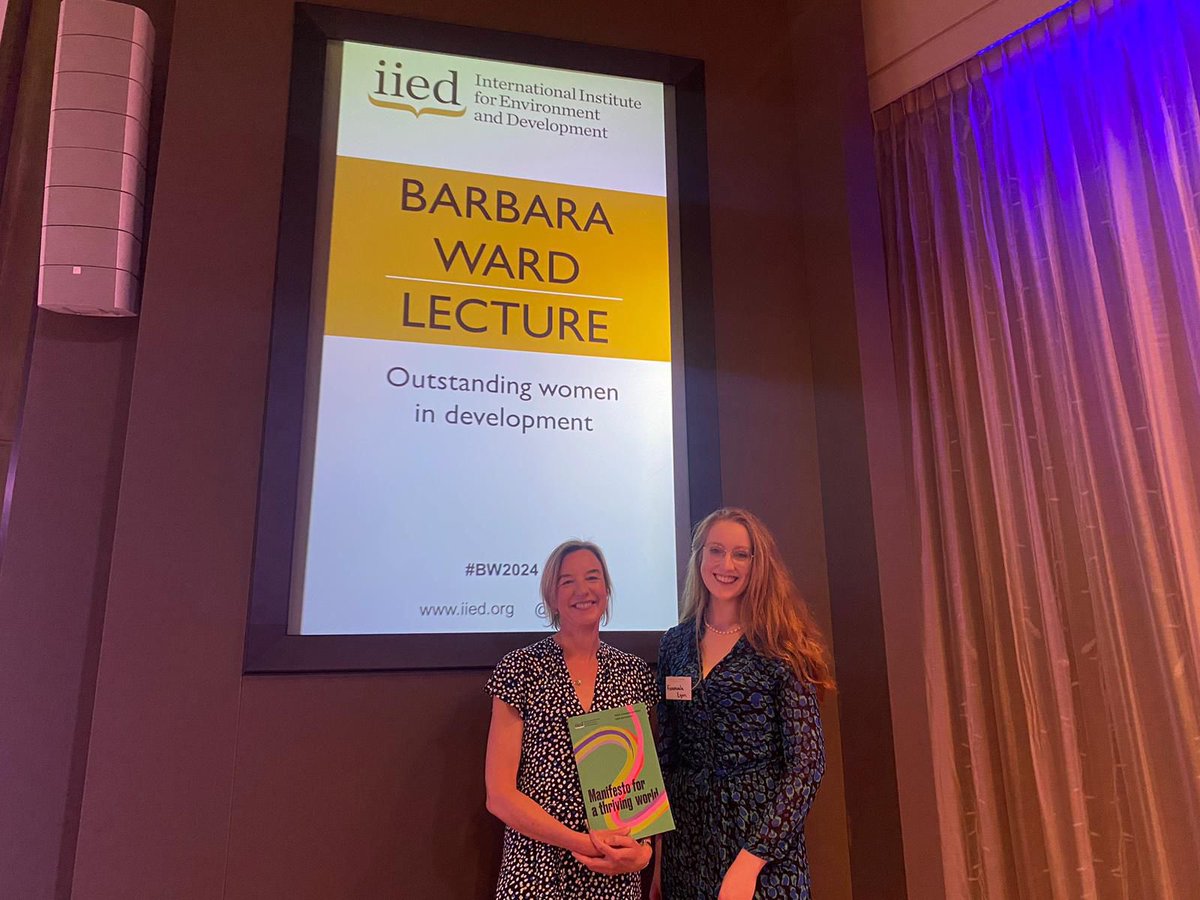 The Embassy was pleased to attend the International Institute for Environment and Development's Barbara Ward Lecture. It was great to hear @MafaldaDuarte's inspiring speech. Ireland strongly supports the @IIED and their mission to build a fairer, more sustainable world #BW2024