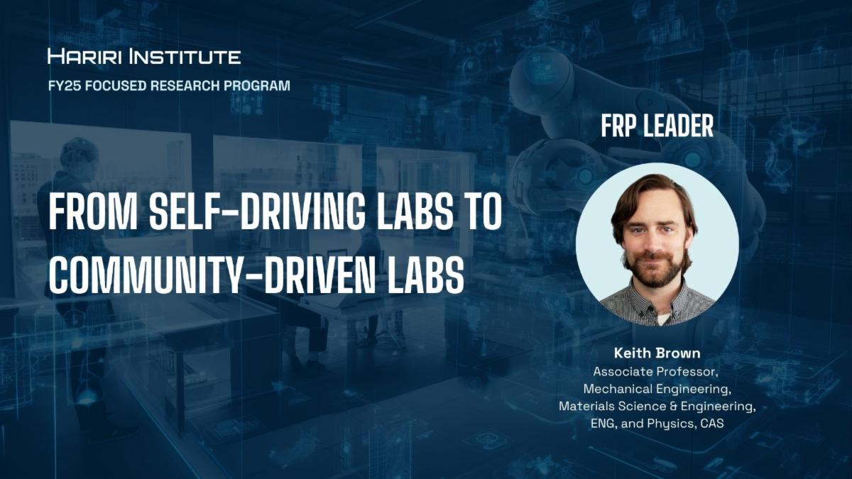 Congrats to @KABrownLab who will lead the From Self-Driving Labs to Community-Driven Labs FRP, developing the digital infrastructure and basic science to advance autonomous self-driving labs. ➡️tinyurl.com/yeynhppw