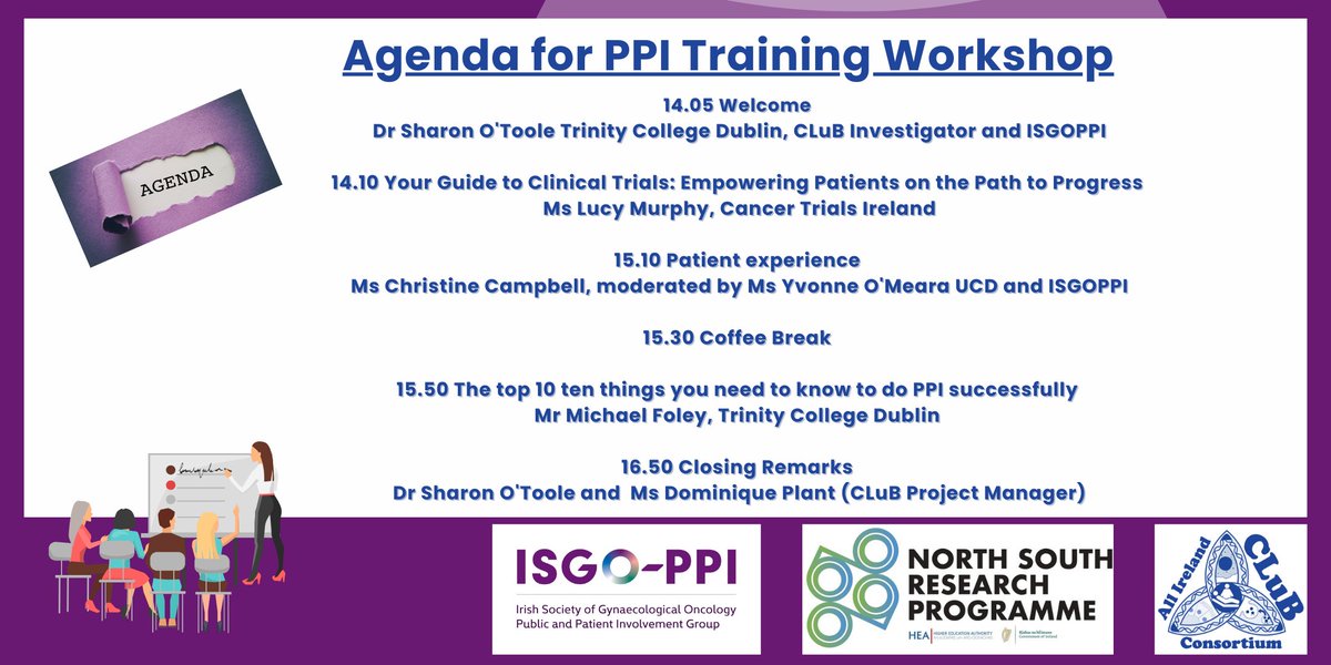 Time is fast approaching to Register 👉shorturl.at/lnxzT for our #PPI Training Workshop (Hybrid) taking place tomorrow from 2 to 5 pm @CluB_Cancer1 @Isgoppi @AshlingHotel Open to all PPI participants/patients/public/researchers @hea_irl #NSRPproject.