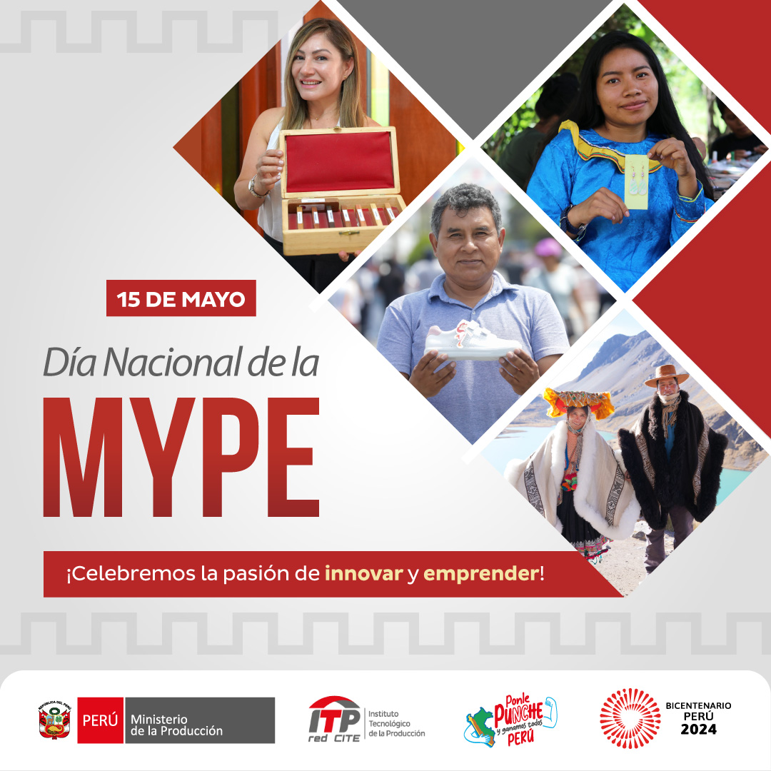 🎉⚙️ ¡Celebremos la pasión de innovar y emprender!
En el Día Nacional de la Mype, el ITP red CITE extiende un cálido saludo a cada peruano y peruana que impulsa el desarrollo económico del Perú.