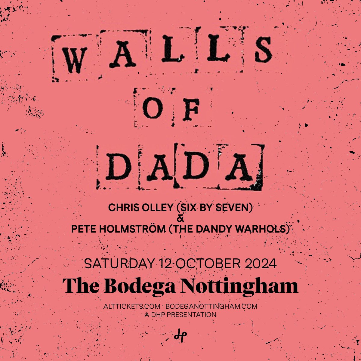 The cold wave project of Chris Olley (Six By Seven) and Pete Holmström (The Dandy Warhols), Walls Of Dada play @bodeganotts on Saturday 12th October! Tickets are on sale now: tinyurl.com/2n4jsetj