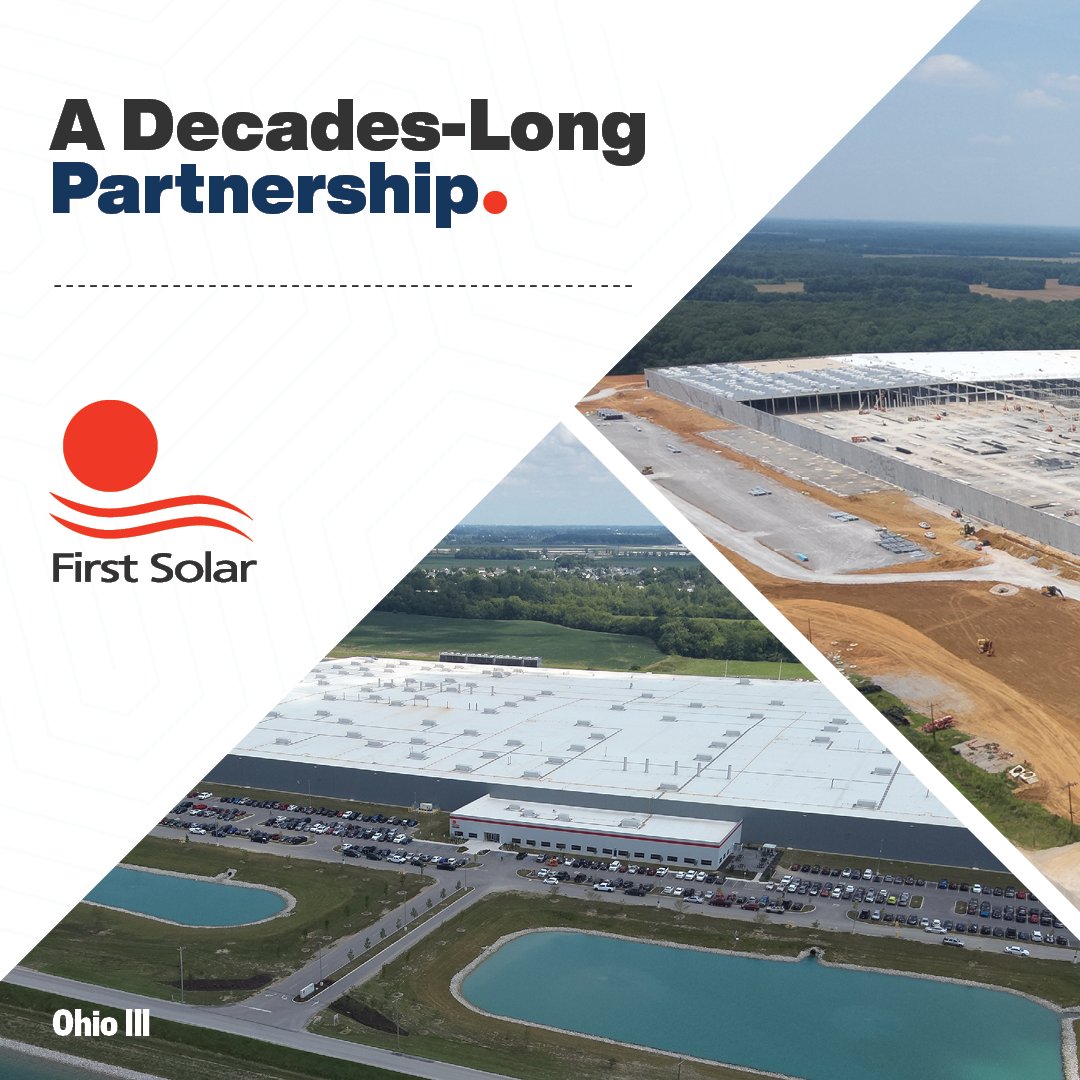 Headquartered in Walbridge, OH, the Rudolph Libbe Group (RLG) has constructed every First Solar facility in the state since the company’s first manufacturing facility in 2002. Today, the partnership has expanded beyond Ohio as RLG constructs First Solar’s new facilities in AL