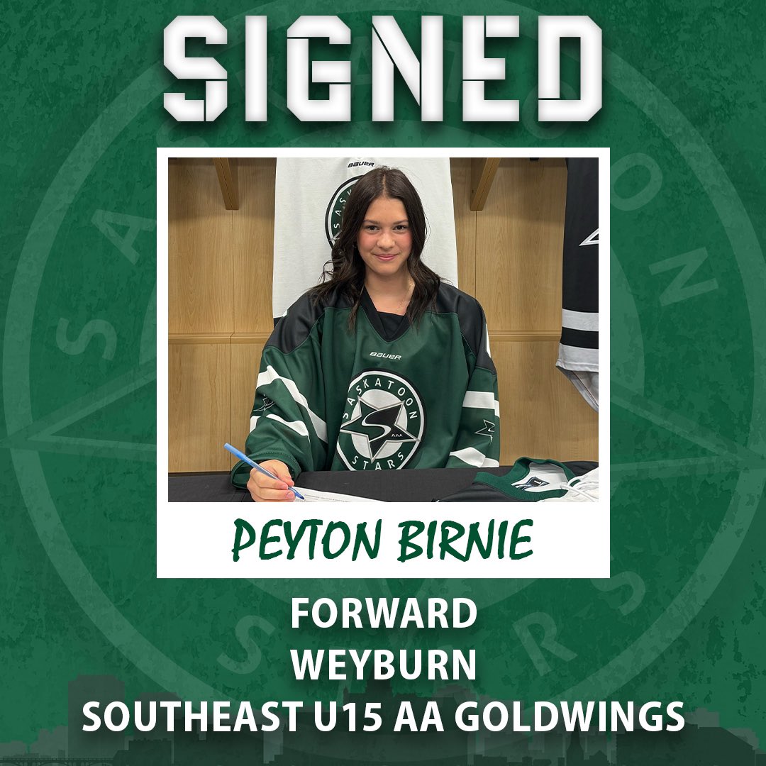 ⭐️ SIGNED ⭐️

Peyton joins the Stars from the Weyburn U15 AA Goldwings. The captain of the Goldwings also led her team in scoring with 18 goals, 10 assists in 27 games played last season. Welcome to #StarsNation, Peyton.