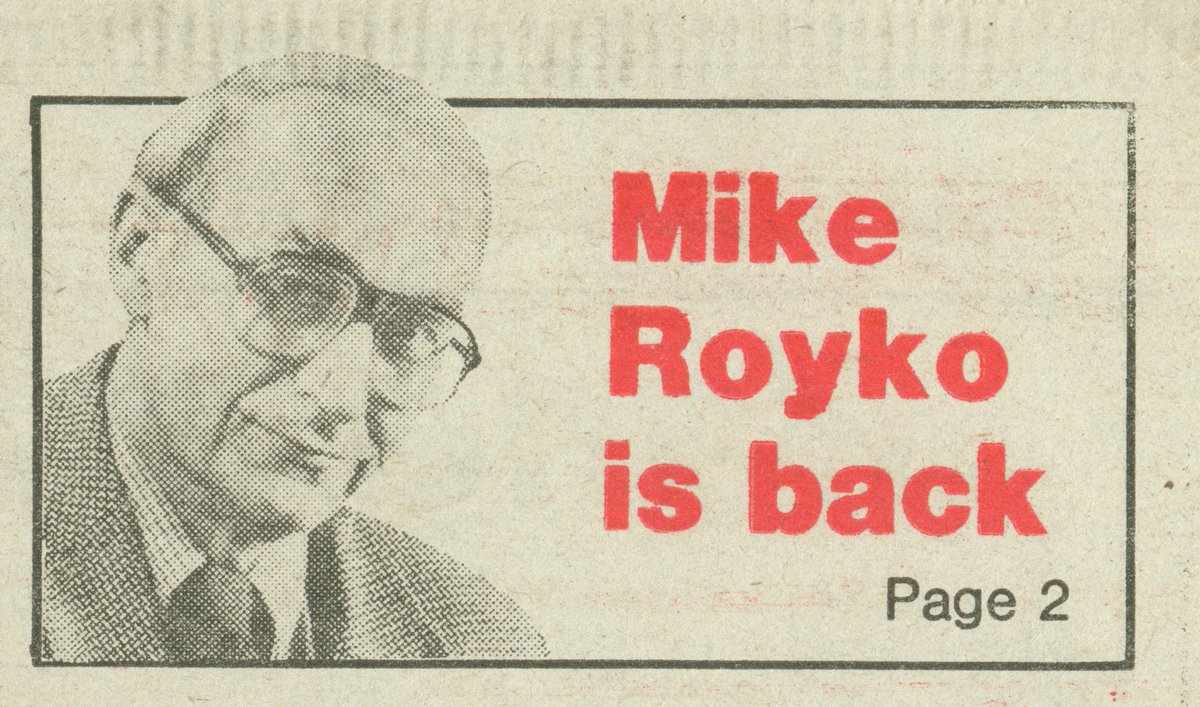 “Newspaper columnists fall into five general categories. The categories, in ascending order, are: 1) Bad. 2) Good. 3) Very Good. 4) Outstanding. 5) Mike Royko.” Join @RogersParkMan for a virtual class, Mike Royko's Chicago, starting June 26: newberry.org/learn/adult-ed…