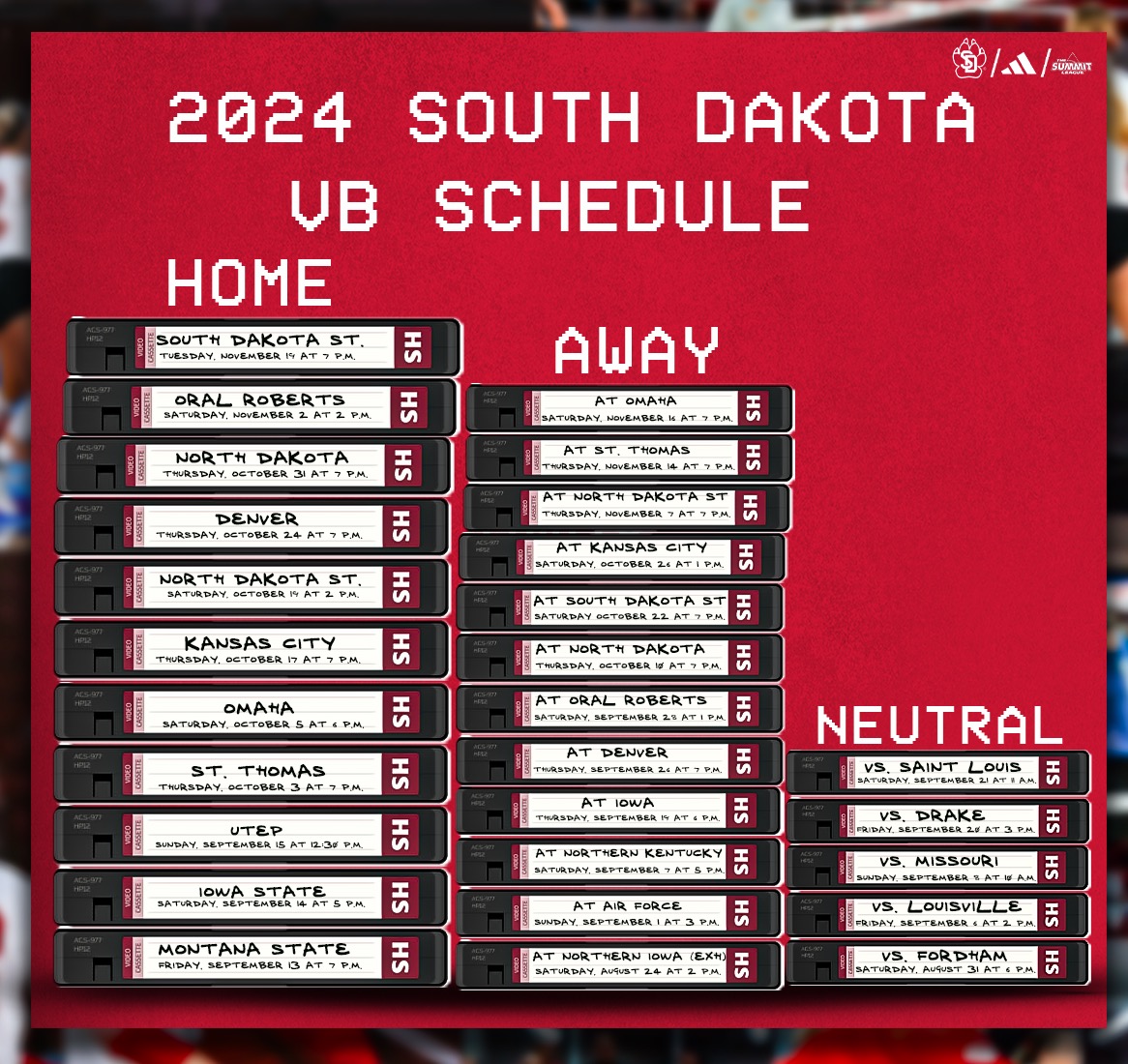 Take another look at our 𝙛𝙪𝙡𝙡 schedule 🤩

#WeAreSouthDakota x #GoYotes 🐾