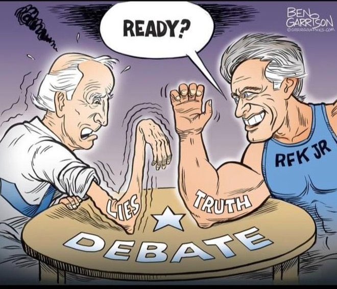 Is anyone shocked @POTUS only wants to participate in debates run by @BlackRock media? 

Apparently Old Man Joe can’t handle @RobertKennedyJr on the debate stage, so he’s attempting to squash democracy by eliminating any chance RFKJr will be on the debate stage.

@realDonaldTrump…