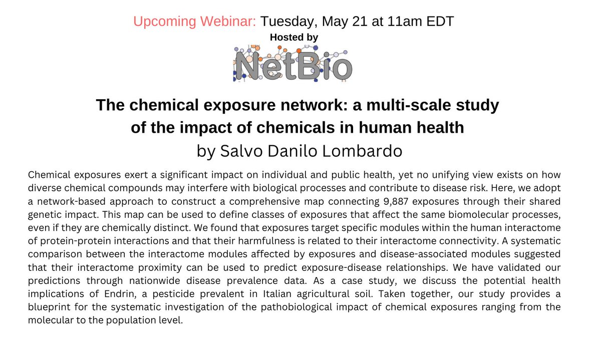 iscb's tweet image. 📢Don&apos;t forget! Tomorrow, Tuesday, May 21 at 11am EDT! 

Join the NetBio webinar presentation with Salvo Danilo Lombardo through iscb.junolive.co!