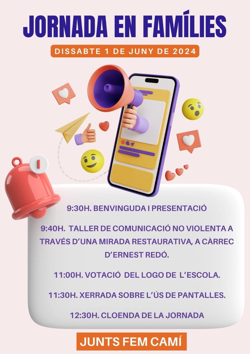 Estem preparant amb molta il·lusió la II Jornada amb famílies. Us esperem el dia 1 de juny a les 9:30