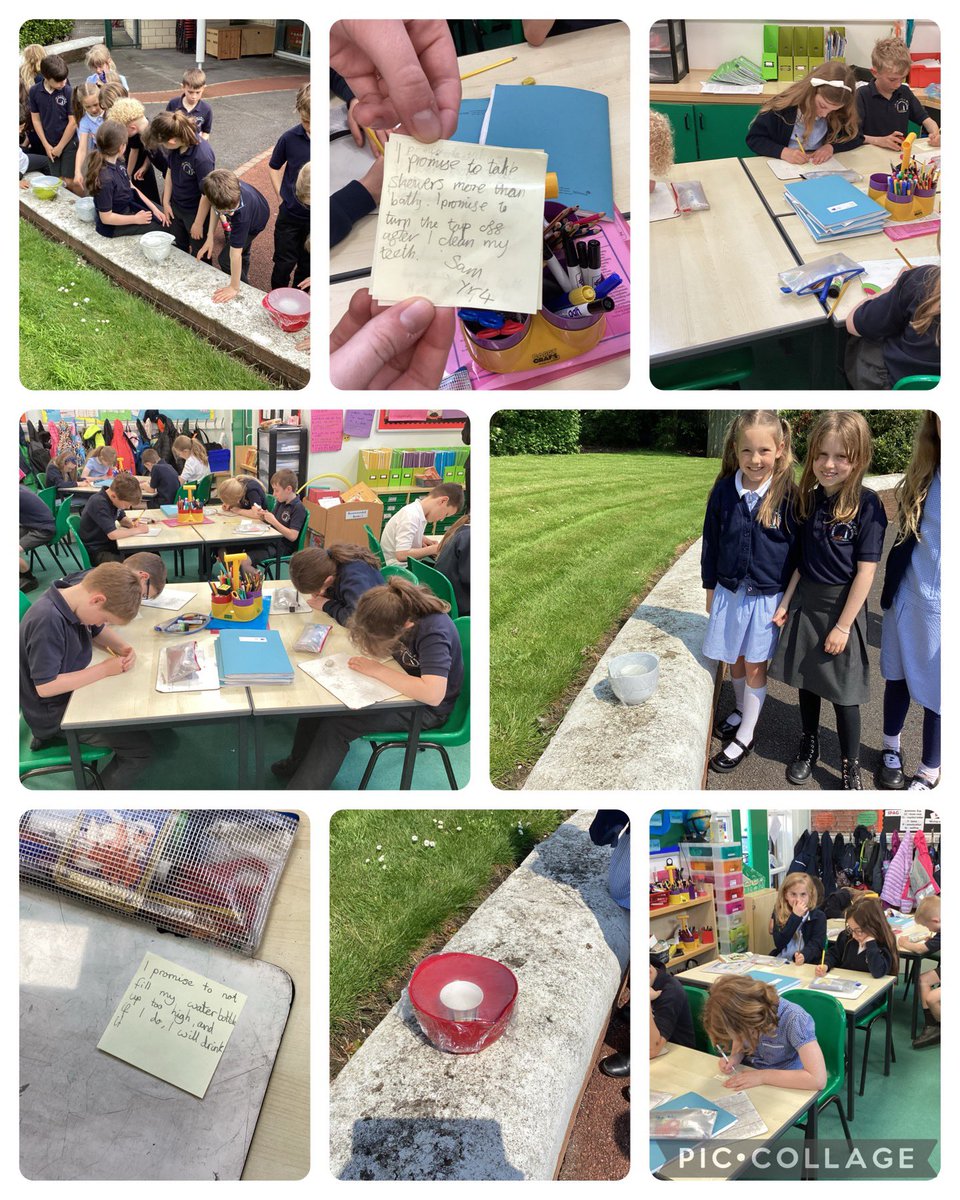 Year 4 enjoyed learning about the water tale in science. They created mini water cycles and made careful observations about what happened when left in the sunshine. They also made water saving promises for #worldwaterweek