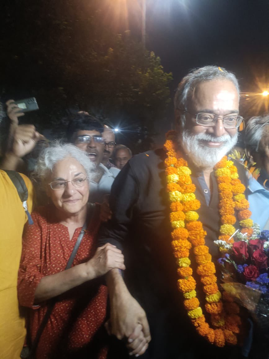 He’s out! Our dear comrade Prabir. With Githa, who’s been a rock. Rock stars, both. Salute comrades!