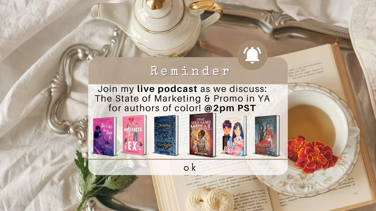heyy booktwt, i'm hosting a live podcast today― we'll discuss marketing &amp; promo for YA books by authors of color + BIPOC, join us @/2pm PST!🤭📖💌 <a href="/aaronhaceves/">Aaron H. Aceves</a> @jchenwriter <a href="/anat_deracine/">Anat Deracine</a> <a href="/BrittanyActs/">Brittany N. Williams</a> <a href="/taliatuck/">Talia 윤 Tucker</a> <a href="/IveHousman/">ivelisse housman ⚡️ UNSEELIE is out now!!!</a> 
youtube.com/watch?v=IF8QmT…