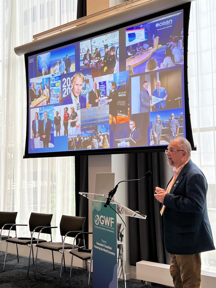 seabed2030's tweet image. 👀 Next up at the @GeospatialM.

#Seabed2030's Head of Partnerships @saltwatersteve took to the stage to participate in the last session of the day alongside @larkin_kate of @EMODnet, Laurence Janssens of @HubOcean_ , and Christian Thellufsen of Danish #Geodata Agency.
