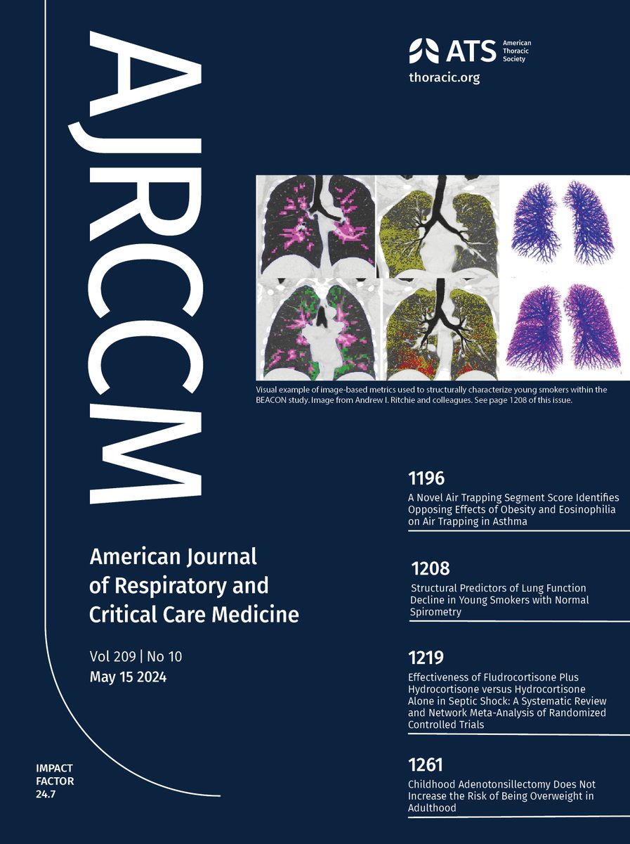 The latest issue of the #AJRCCM is now live! Take a look:

🔗 bit.ly/3BL6FVn