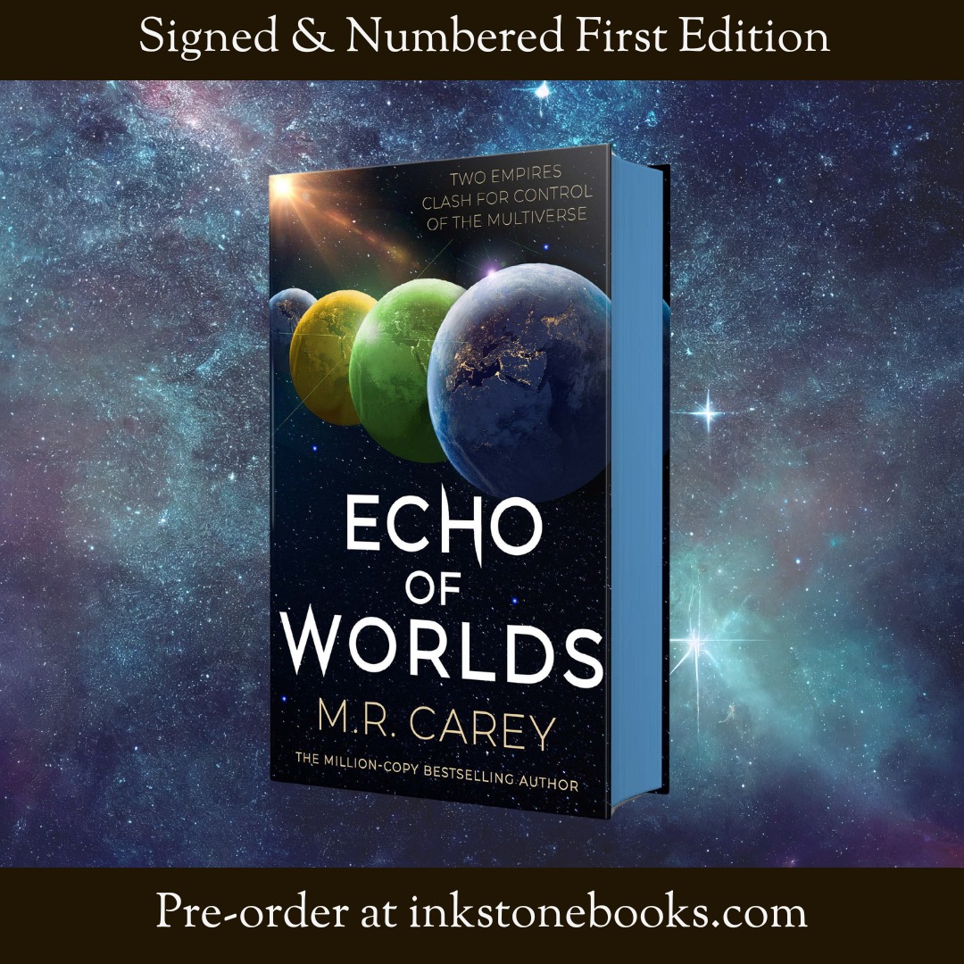 Our exclusive limited edition of Echo of Worlds by @michaelcarey191 is now available to pre-order! This edition is signed and numbered with block sprayed edges, and is expected to ship in June in line with publication. Pre-order today: inkstonebooks.com/product/echo-o…