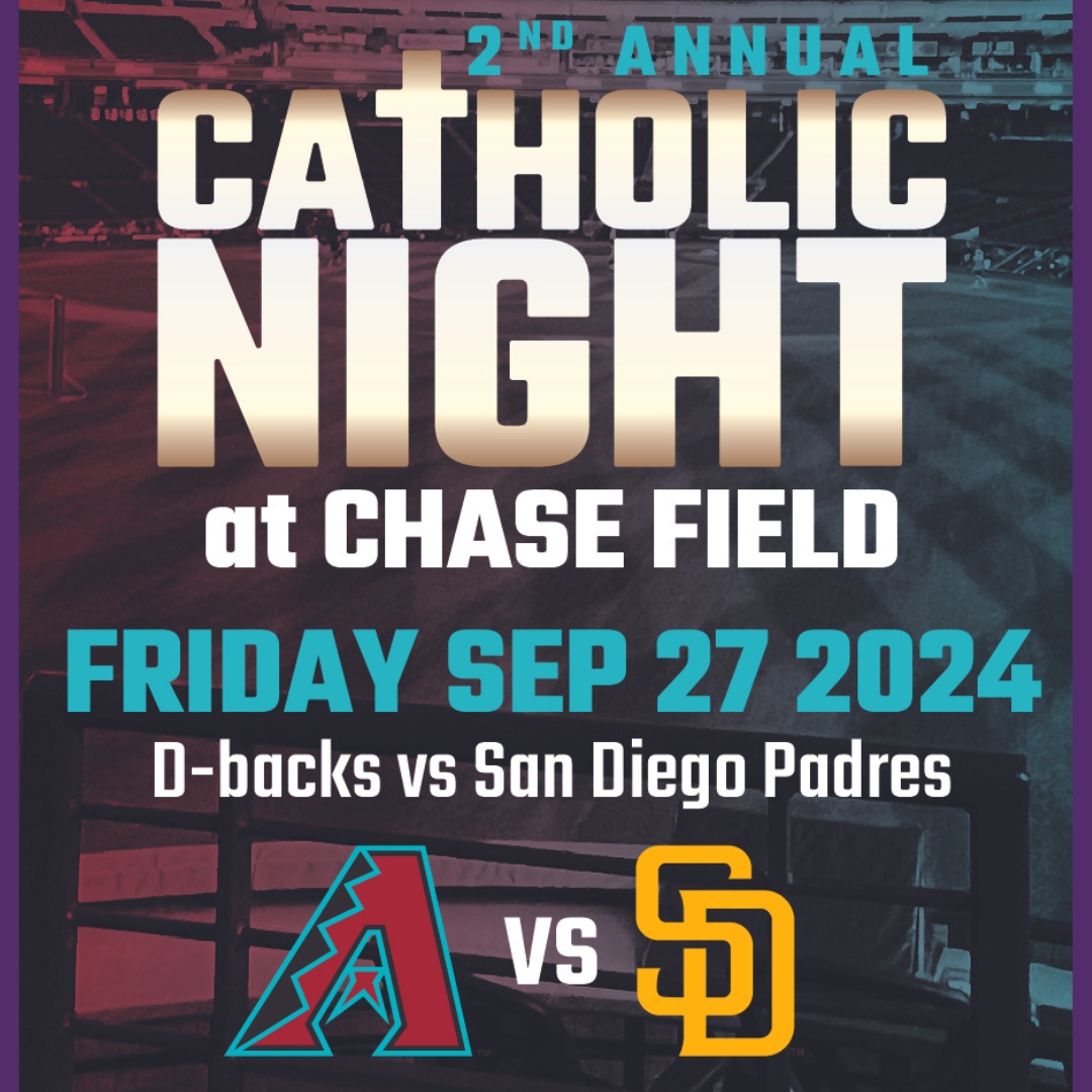 Reserve your tickets now for Catholic Night at Chase Field, as the D-backs host the Padres on Friday, Sept. 27, at 6:40 p.m. Purchase your tickets and receive a co-branded D-backs – Catholic Night cap. Tix/info: fevo-enterprise.com/event/Catholic…. #GoSaints #reverencerespectresponsibility