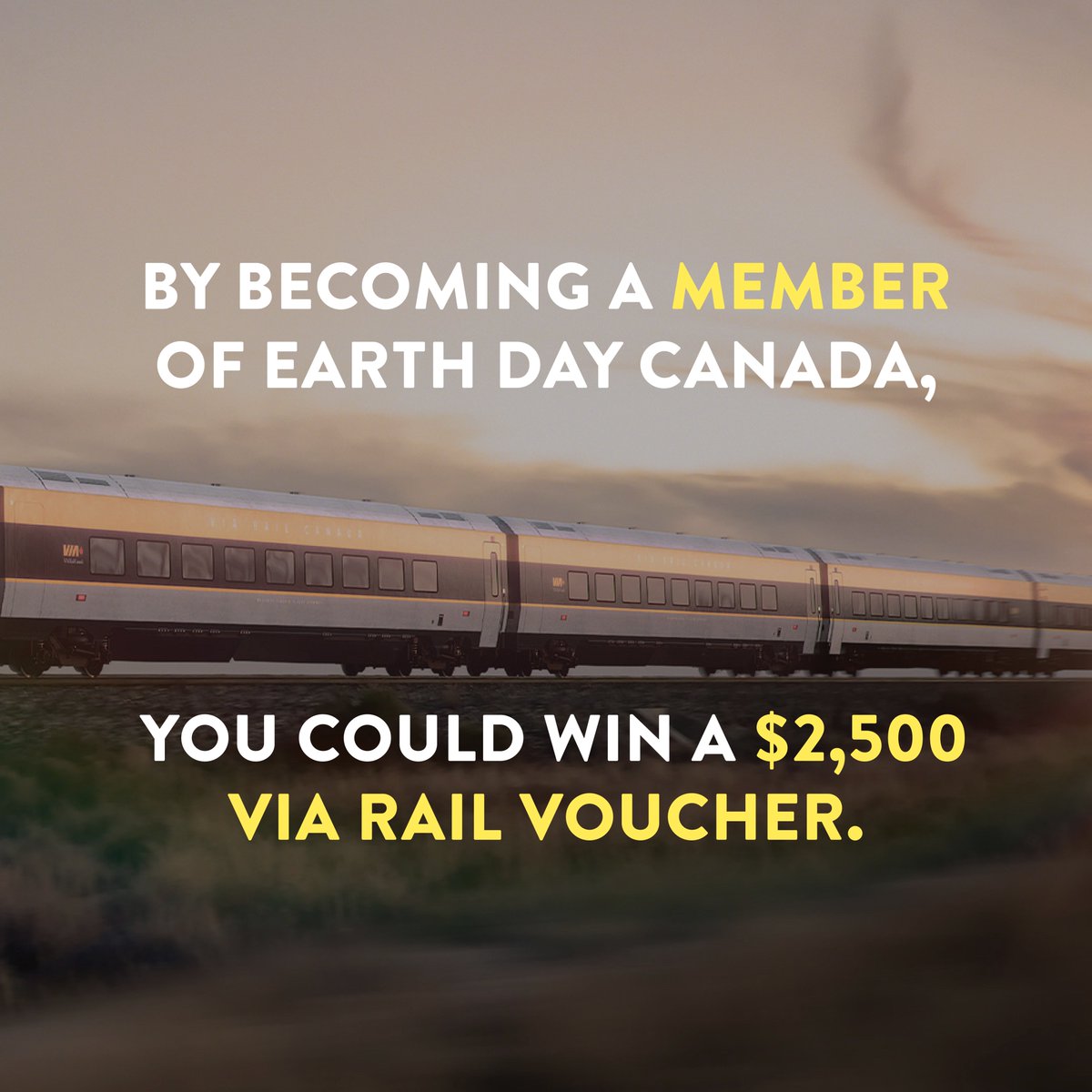 [CONTEST] Get the chance to win Via Rail passes by participating in our #contest! You have until July 1st to enter. Only individual members are eligible for the draw! 🚃 Become a member now and increase your chances of winning! 👇 earthday.ca/organization/m…