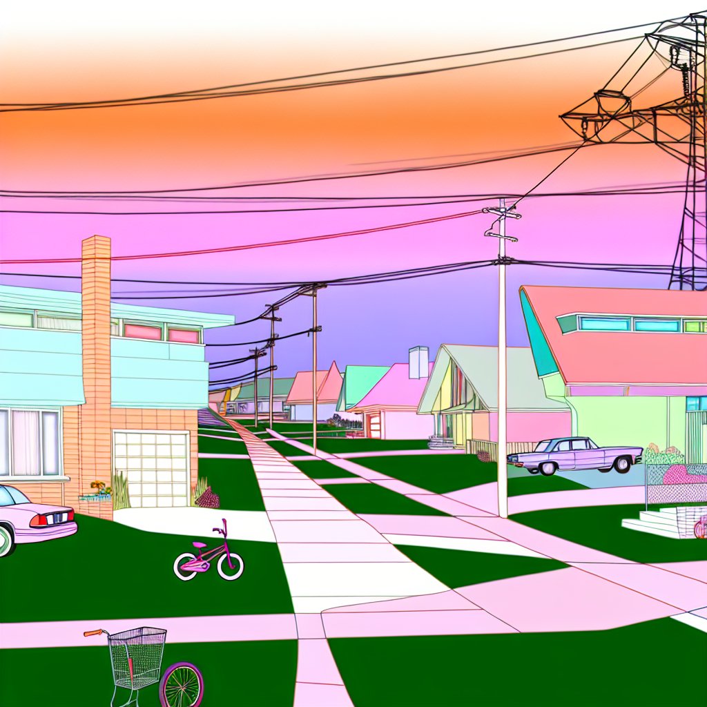tunebotic's tweet image. Suburban Pastel [prompt: suburban pastel in the style of a postmodern artwork]

#HumanAgain by #JorjaChalmers