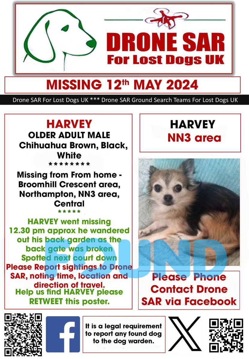 #Reunited HARVEY has been Reunited well done to everyone involved in his safe return 🐶😀 #HomeSafe #DroneSAR