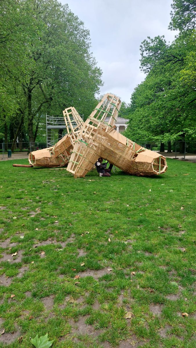 Getting there! Earth breakers by Ingrid Ogenstedt at Parc du Cinquantenaire Brussels. As part of the #NaturArchy exhibition opening at iMAL on 24/5 imal.org/en/events/natu…