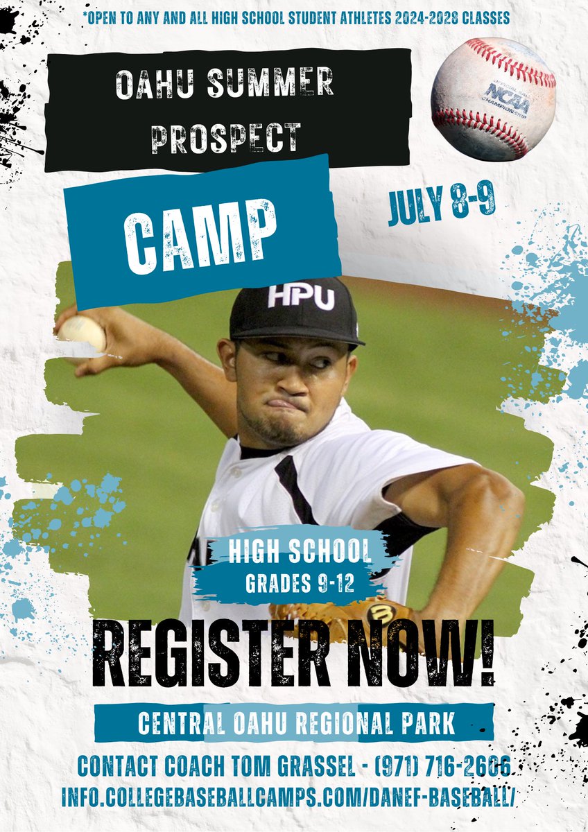 ⚾️ Want to know if HPU baseball is a good fit for you? We do too. 🌴Here’s the opportunity you’ve been waiting for. 📈This is your BEST chance to be evaluated by our entire staff. See you in July. 🤙🏼 info.collegebaseballcamps.com/danef-baseball/