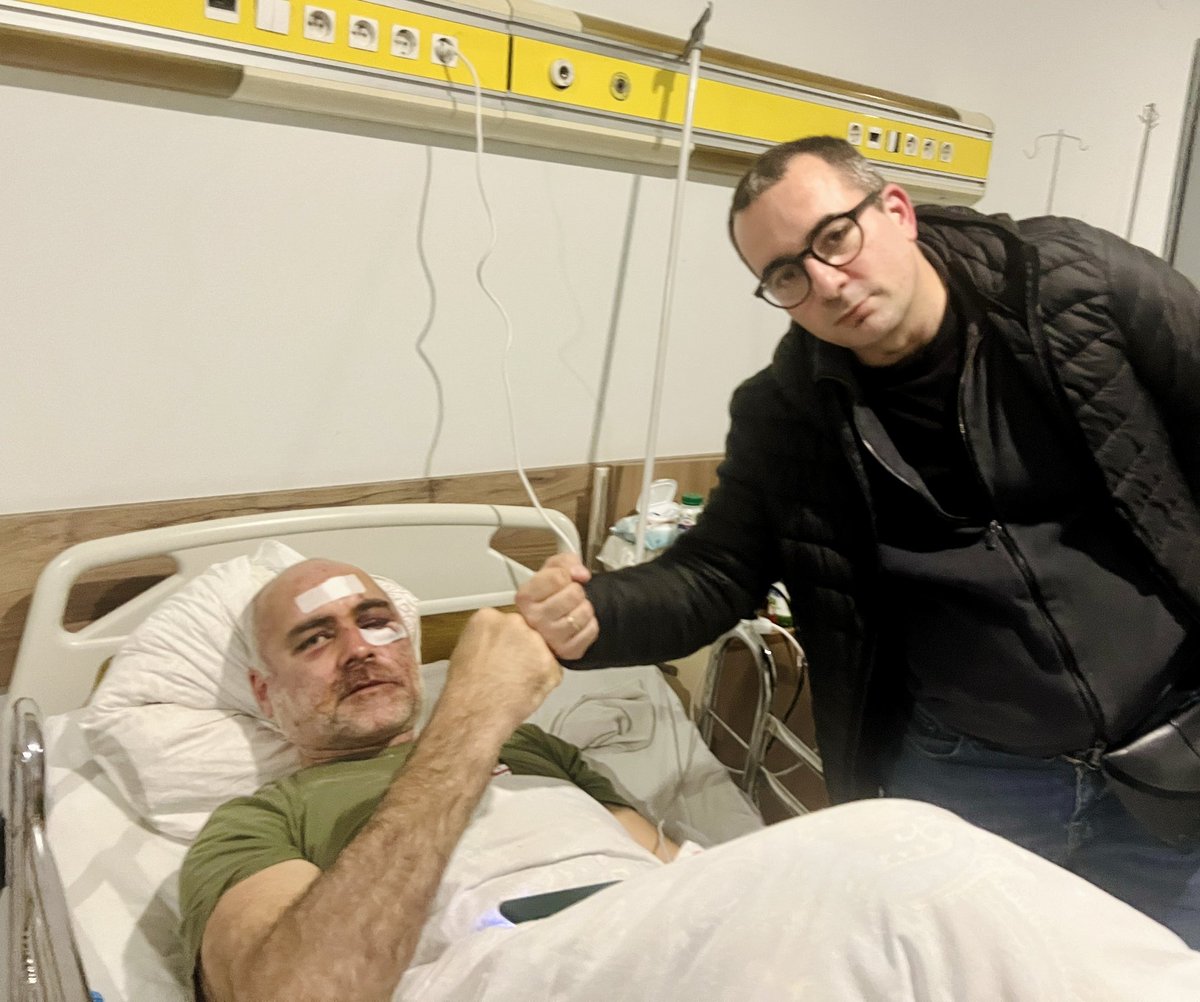 Visited Dato Katsarava, who was brutally beaten, tortured by a crowd of Georgian Ministry of Internal Affairs officers. Dato is already cursing and joking despite fractures and serious eye injury. Katsarava fought against the Kremlin in Ukraine, and for years he has stood against