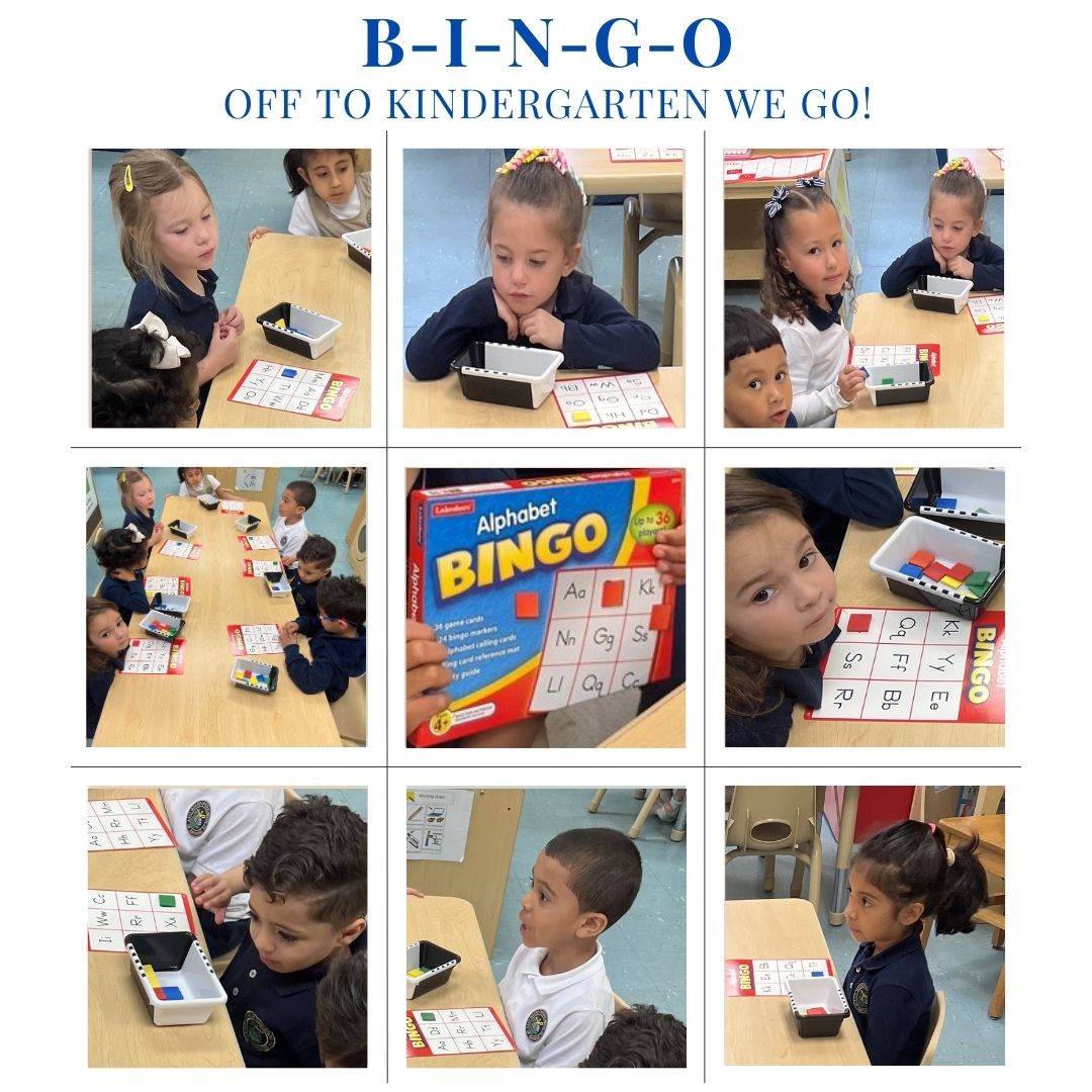 A super-fun way to explore the alphabet and get an introduction to both upper and lowercase letters. Pictured are students in Ms. Liana’s Pre-K4 class @JMBCS_Eagles12 playing alphabet B-I-N-G-O.