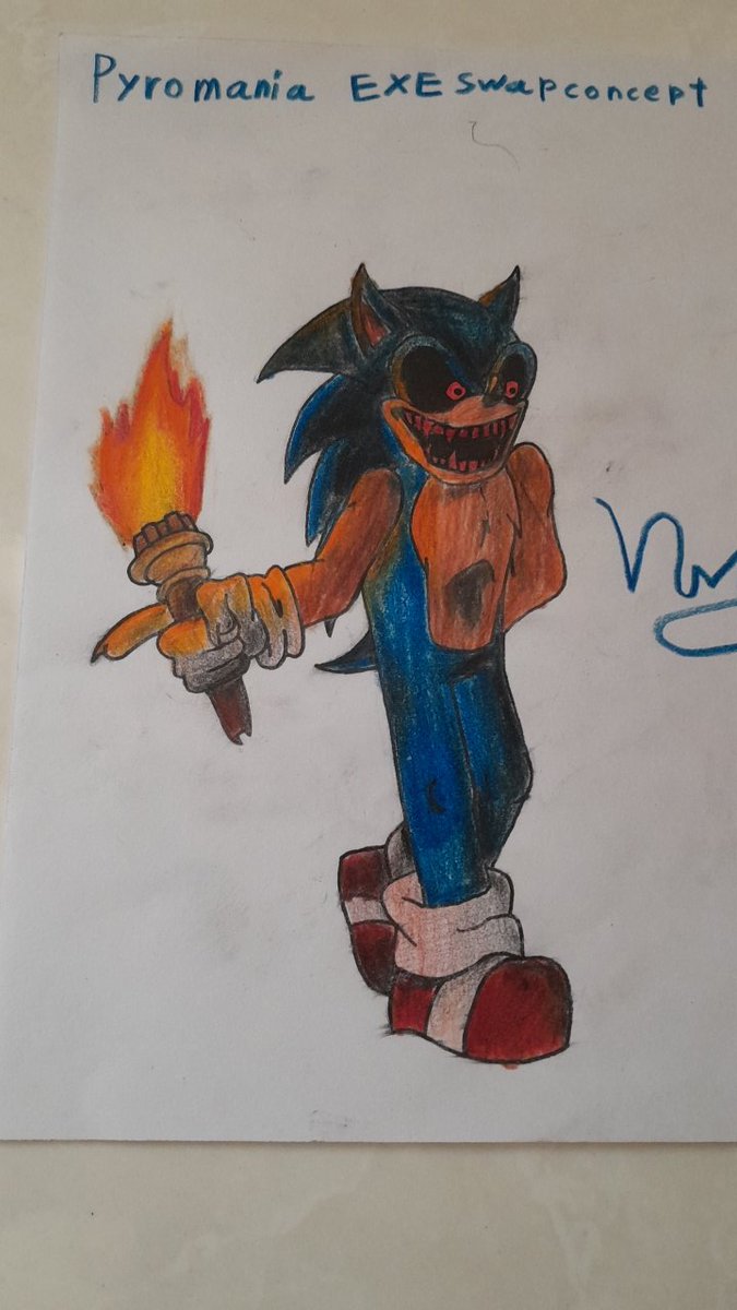 Ivanoishere87's tweet photo. Pyromania but #EXESWAP ??? 
Character belongs to @Dustard6 
#SonicEXETreme
#FNF
#fnfmod
#SonicTheHedgehog
#SONIC
#sonicexe
#EXE
#MarioFNFPort
#mariomadness
#mariomadnessv2
#fridaynightfunkin
#Coolrash_Mario_EXE https://t.co/oKLKiJjqdz