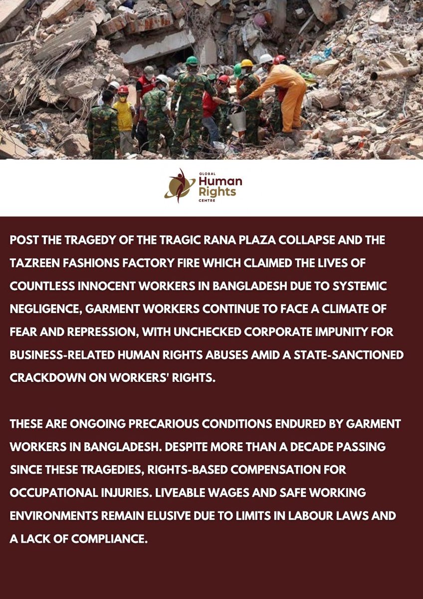 #Ranaplaza #HumanRightsViolation #workersrights #HumanRightsMatter #livingwage #bangladesh