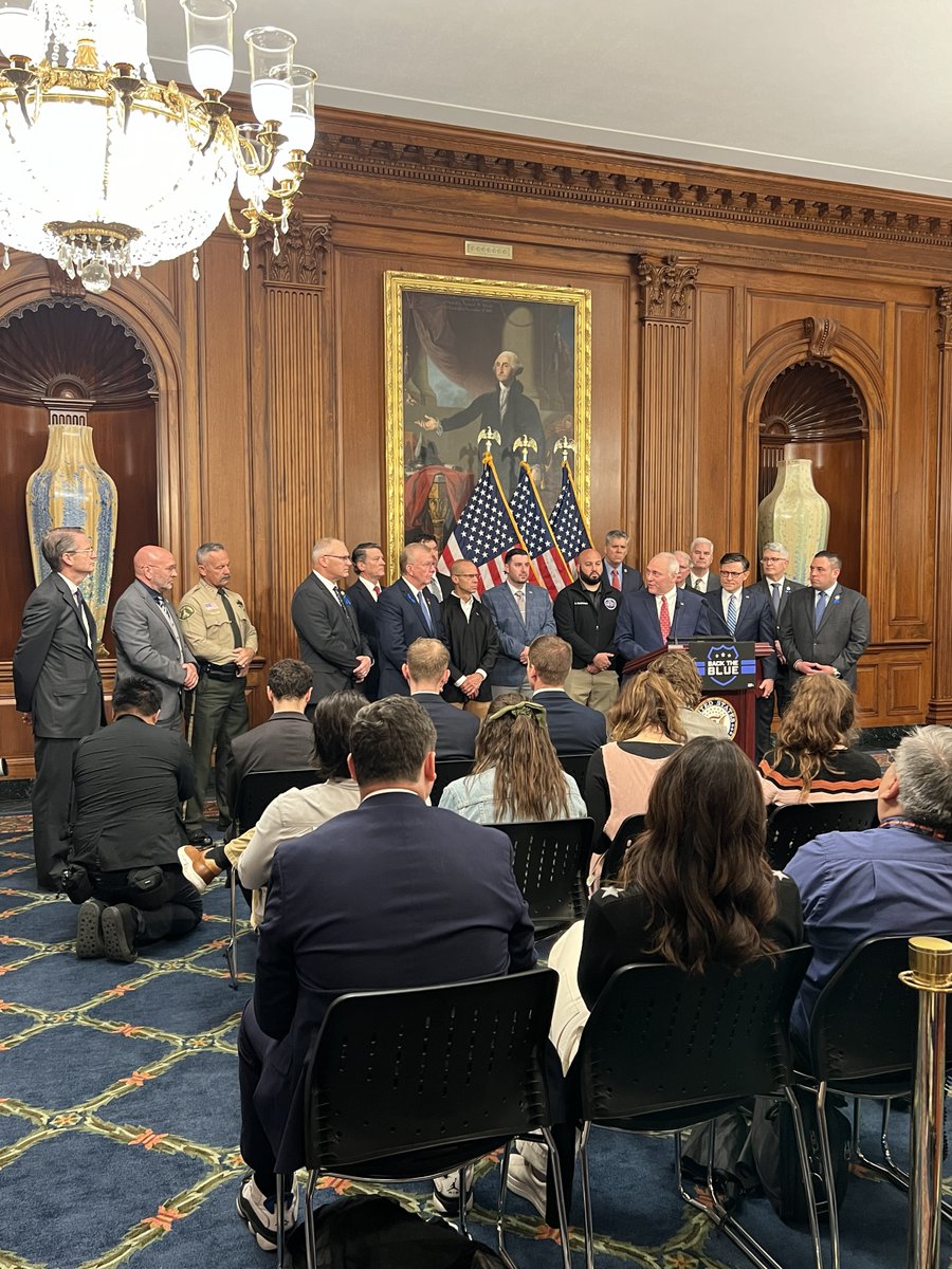 I joined my colleagues in a press conference to show that we Back the Blue. Thank you to our men and women in uniform for holding the line every day.