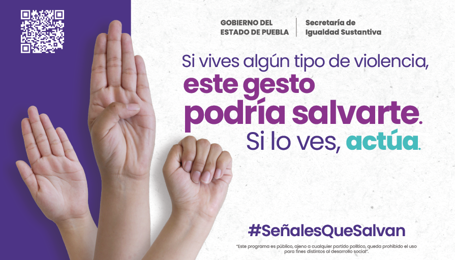 ¿Cómo hacer la señal internacional de ayuda? 🚨 Abrir la palma de la mano ✋ Llevar el pulgar al centro 💜 Ocultarlo bajo los dedos ✊ 💜 Hay #SeñalesQueSalvan ¡Reconócelas!