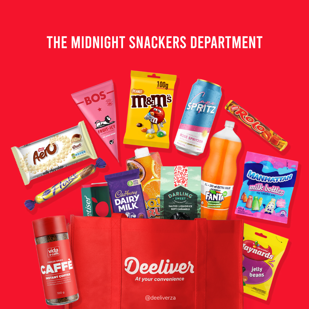 Too look like a snack, you must consume the snack. We don't make the rules, we just the Deeliver the goods surprisingly fast.

🛒 deeliver.co.za / download the app.

Same-day delivery available! 🚗⚡️

#Deeliver #AtYourConvenience #PremiumLiquorDeliveryCapeTown
