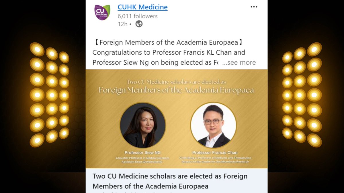 🥳Proud to announce our founders, Professor Francis KL Chan and Professor Siew Ng, elected as Foreign Members of the Academia Europaea. This honor is a reflection of their unwavering commitment to advancing medical science and improving public health! 🥂 lnkd.in/dHP8pvVq