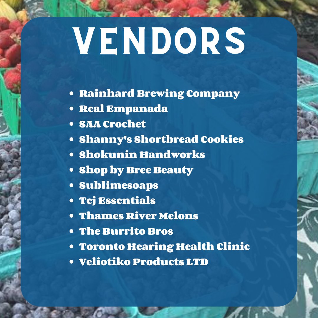 Join us every Sunday from June to October at #theEglintonWayBIA #Farmersmarket! Located at 125 Burnaby Blvd, come by between 8:00 AM to 1:00 PM for #freshproduce, #localvendors, #livemusic, #kidsactivities, and vibrant energy. Swipe and check out our list of 2024 vendors!