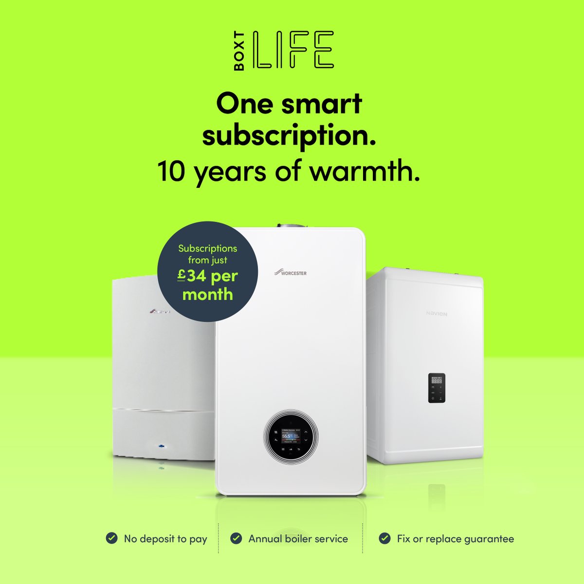 Looking for a more affordable way to upgrade your home heating system? BOXT Life is an all-in-one boiler subscription offering new boiler installation, plus unlimited repairs, replacement & servicing from only £34 a month. Total peace of mind at a pocket friendly price.