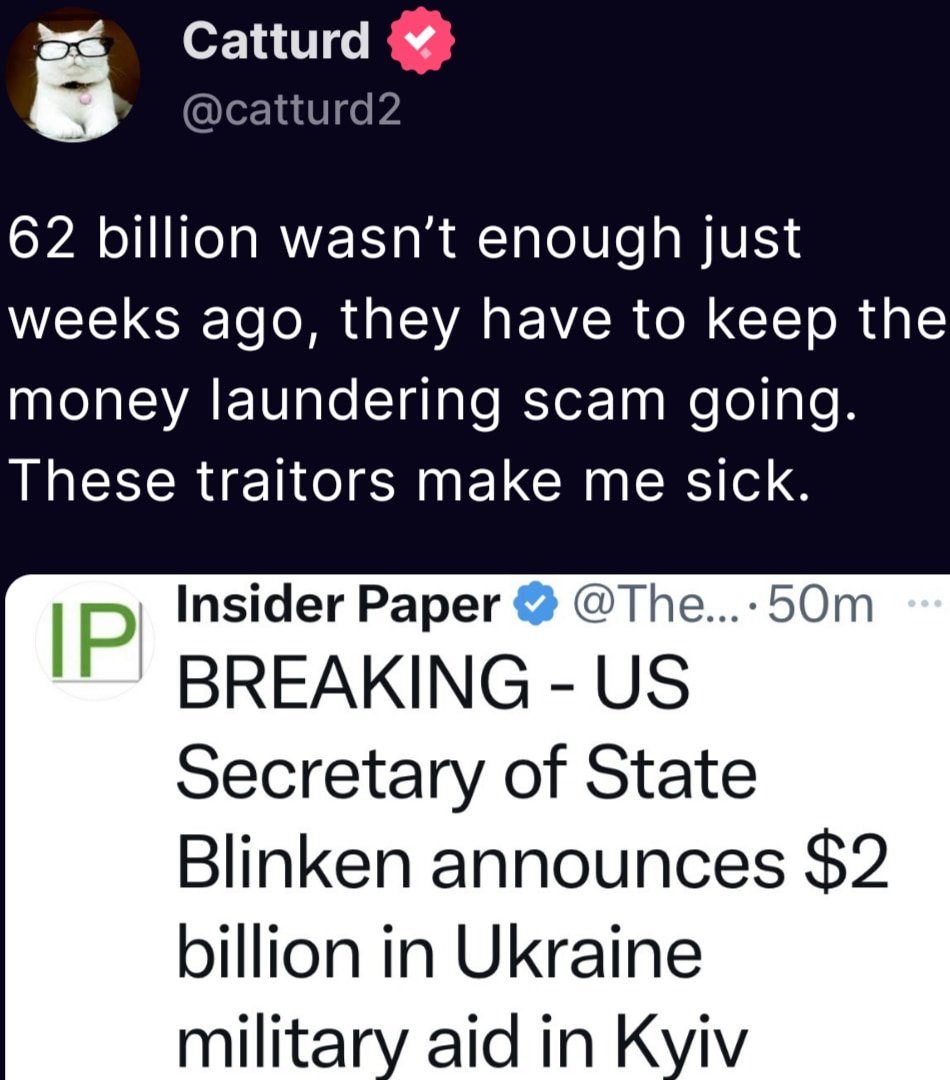 The traitors in the White House know their money laundering scheme will end in November, so expect a few more billions transferred.