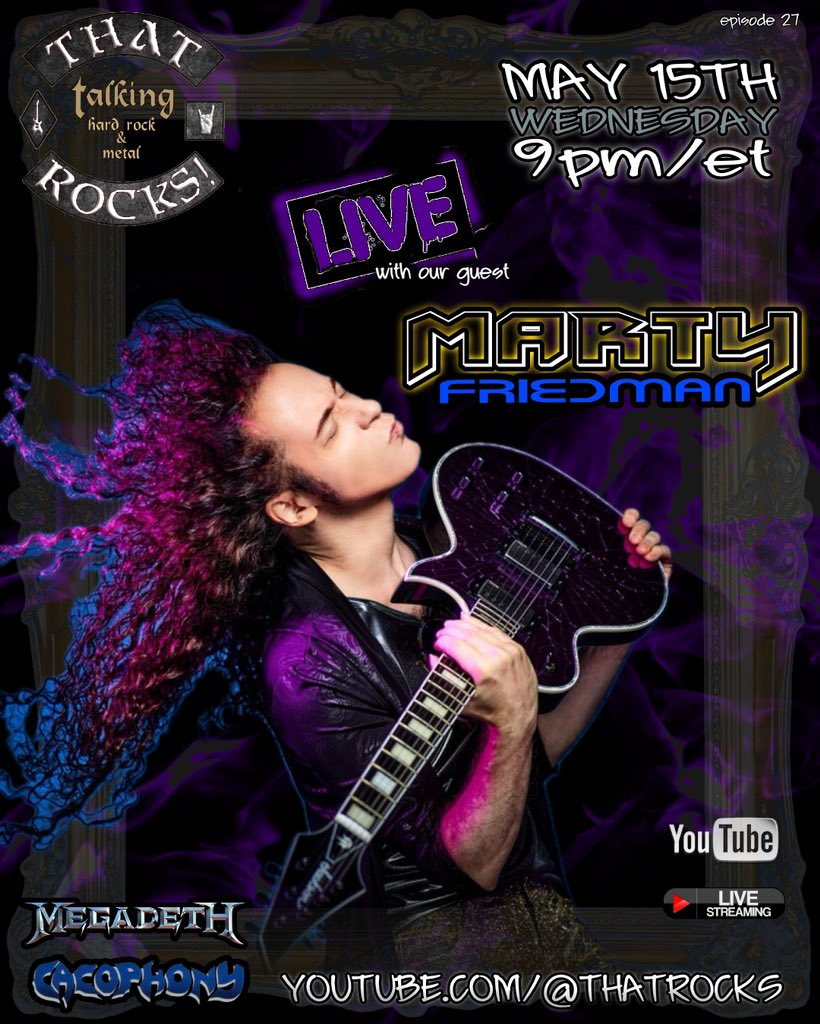 Don Jamieson (@realdonjamieson) on Twitter photo Tonight 9p ET #MartyFriedman 🎸 joins us LIVE from Japan on <a href="/THATRocksShow/">THAT Rocks!</a> <a href="/YouTube/">YouTube</a> <a href="/EddieTrunk/">Eddie Trunk</a> <a href="/Mrjimflorentine/">Jim Florentine</a> Tonight 9p ET #MartyFriedman 🎸 joins us LIVE from Japan on <a href="/THATRocksShow/">THAT Rocks!</a> <a href="/YouTube/">YouTube</a> <a href="/EddieTrunk/">Eddie Trunk</a> <a href="/Mrjimflorentine/">Jim Florentine</a>